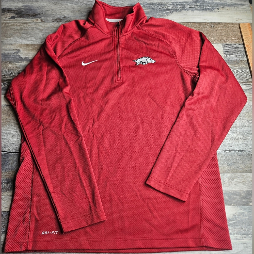 Nike X Arkansas Razorbacks Quarter Zip Pullover Men's Medium University